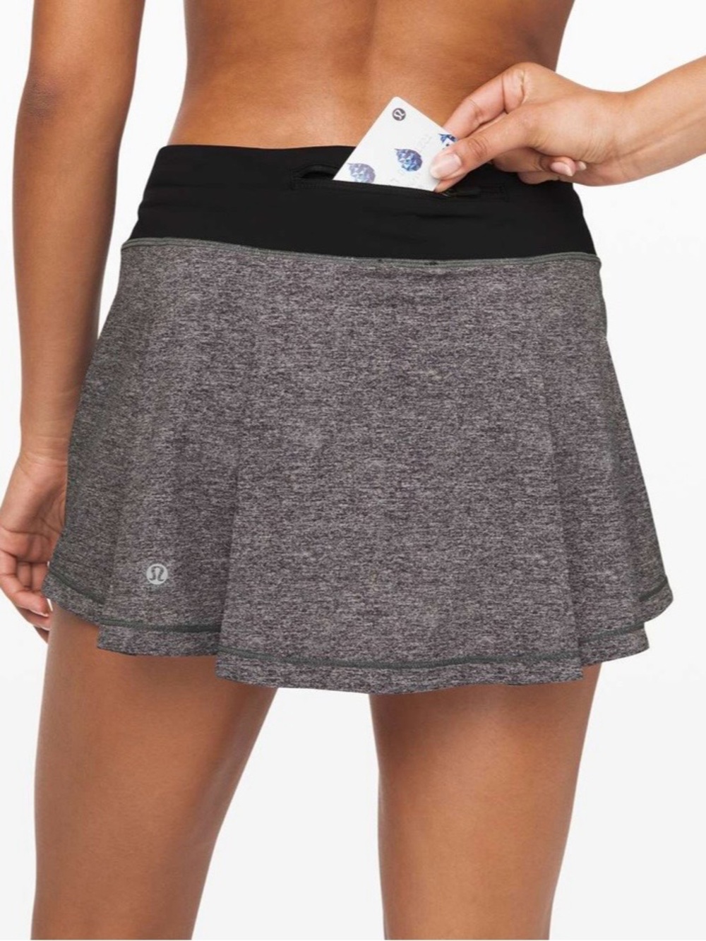 Lululemon Pace Rival Skirt Tall 15" Heather Lux Multi Black W8A82T size 12